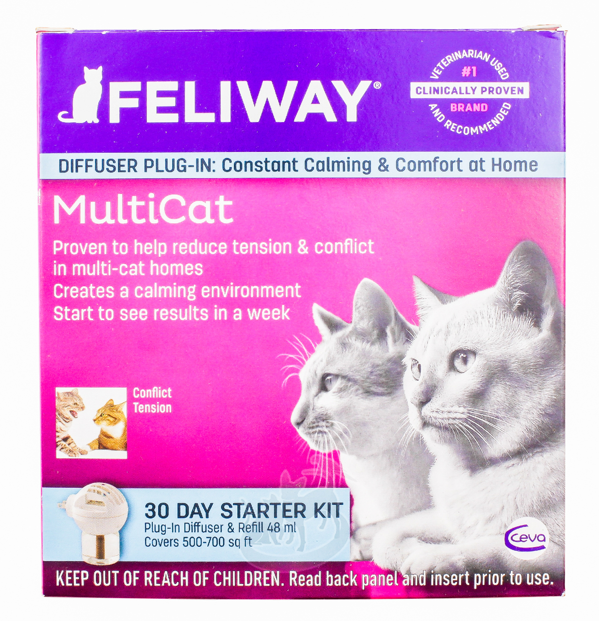 Feliway Multicat 30 Day Diffuser Refill for Cats, Pack of 2