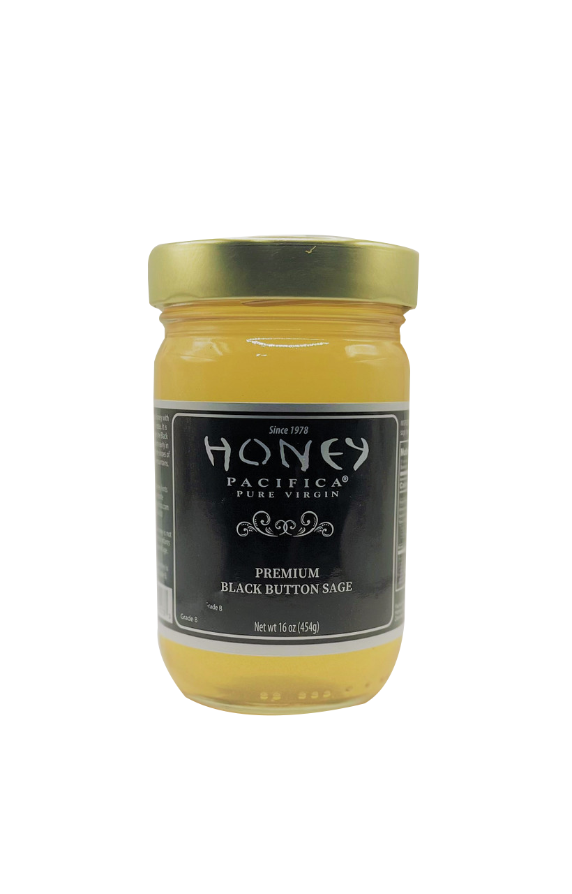 1 lb. Premium Black Button Sage Honey Jar