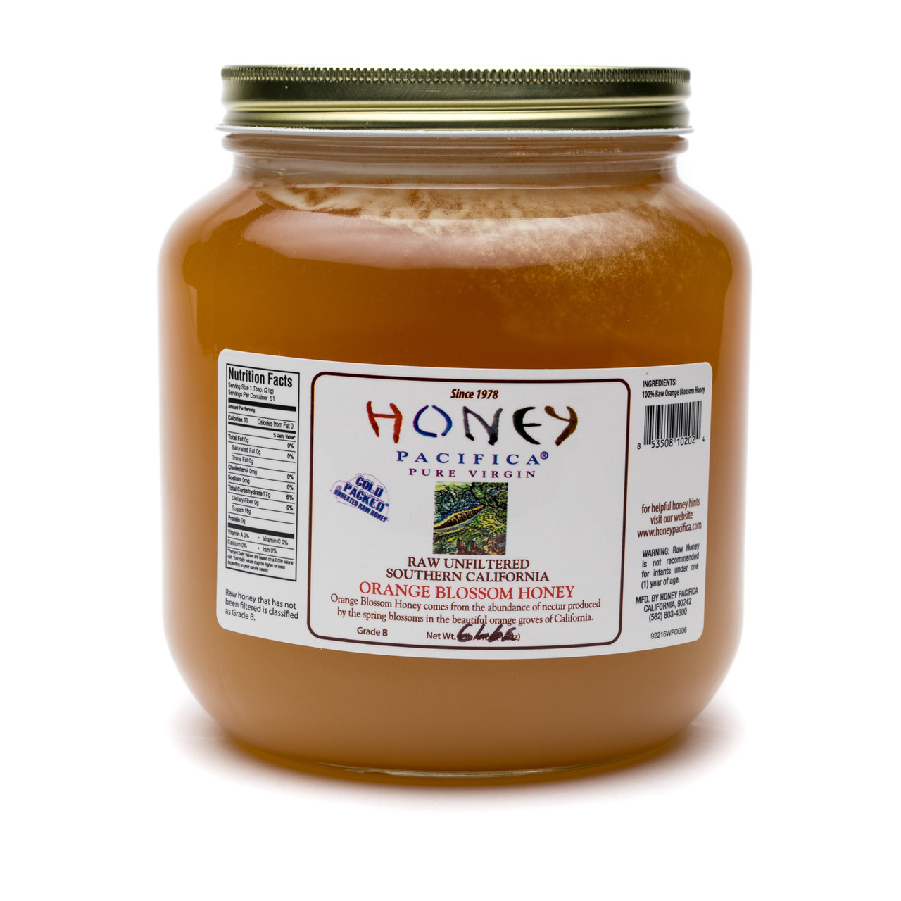Cold Packed Orange Blossom Honey, Raw Orange Blossom Honey Honey Pacifica