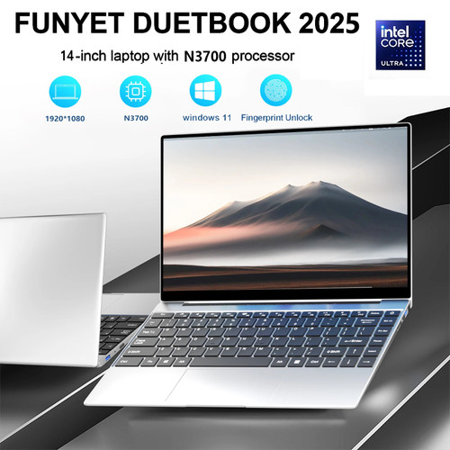 14.1" Ultra Slim Laptop 16GB RAM 2TB SSD Intel N3700 Notebook Gamer