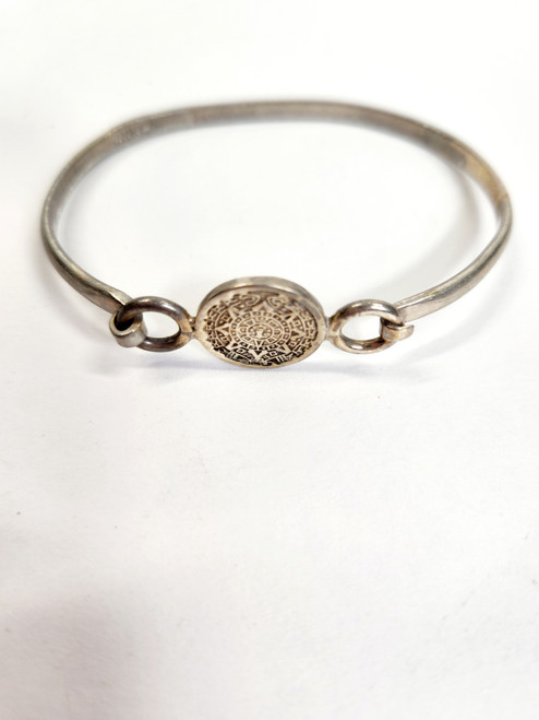 Sun Dial Sterling Silver Bracelet, Stamped 925