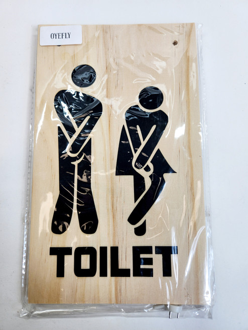 Humorous Wooden 'Toilet' Sign