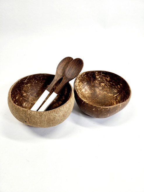Coconut Bowl and Spoon Set for Two