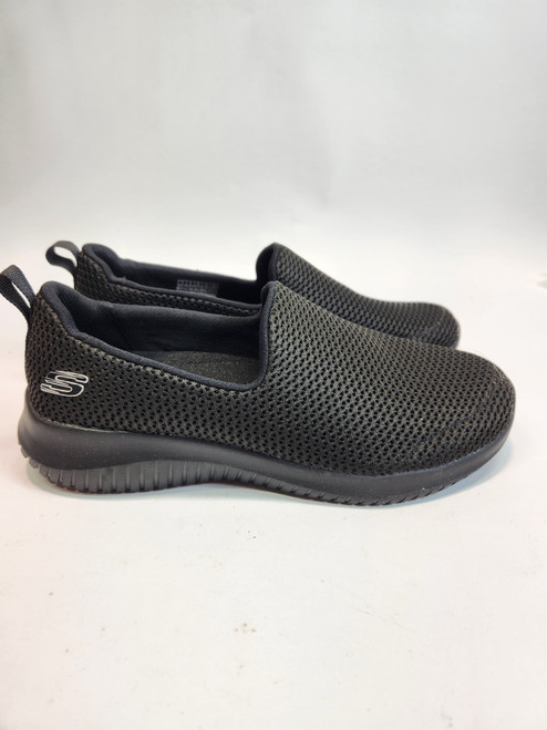 SKECHERS Air-cooled Women's Memory Foam Slip-on Tennis Shoes, Black, Size 7