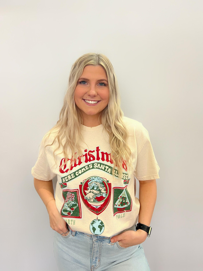 CHRISTMAS PATCH THRIFTED TEE