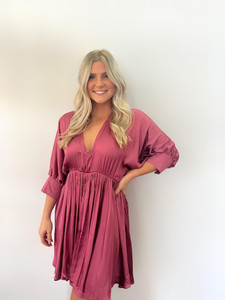 VNeck  Balloon Sleeve Dress 