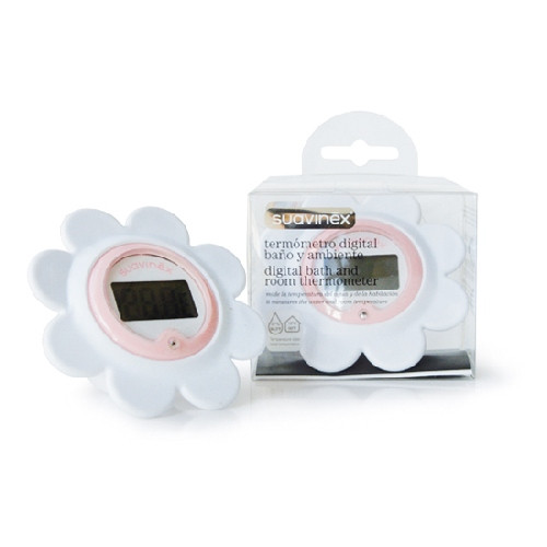 Suavinex termómetro digital de baño y ambiente rosa, 1 UD