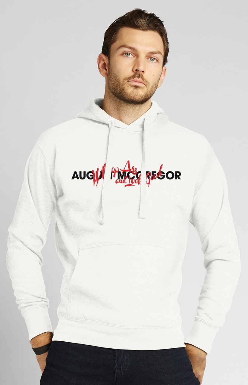Whoop Ass Embroidered Hooded Sweatshirt in White