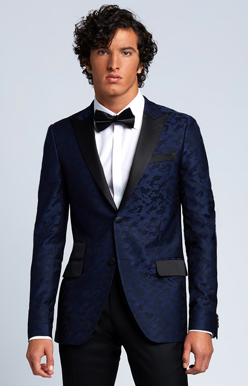 After Hours Slim Fit Dinner Jacket, Blue Jacquard | lupon.gov.ph