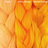 Color comparison from left to right: Peach, Citrus Orange, Sherbet Orange