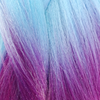 Close-up of the transition from blue to purple for High Heat Festival Braid, Vibrant Rainbow
