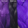 Color comparison from left to right: Dark Purple, Grape Soda, Purple