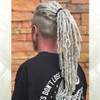 Synthetic dreads made by Katie using 60 Silver White and Snow White