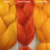 Color comparison from left to right: Ginger, Burnt Orange, Orange Spice