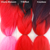 Color comparison from left to right: Cherry Blossom, 1B Off Black with Red Tips, Countess