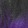 Close-up of the transition from black to purple for RastAfri Highlight Braid, 1B Off Black with Dark Purple Tips
