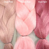 Color comparison from left to right: Coral Pink, Pastel Pink, Fruit Tart