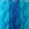 Color comparison from left to right: Bright Blue, Blue Teal, Blue Raspberry