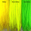 Color comparison from left to right: Yellow, Neon Yellow, Lime Green