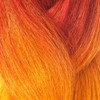 Close-up of the transition from red to orange for High Heat Festival Braid, Hottie