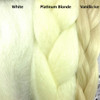 Color comparison from left to right: White, Platinum Blonde, Vanilla Ice