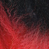 Close-up of the transition from black to red for RastAfri Highlight Braid, Fire