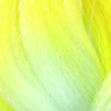 Close-up of the transition from yellow to blue for RastAfri Highlight Braid, Jinx