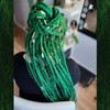 Dreads made by Yvonne in Emerald Green and Jungle Green