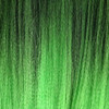 Color swatch for RastAfri Pre-Stretched Amazon 3X Braid, 1B Off Black with Tropical Green Tips