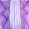 Color comparison from left to right: Lavish Purple, Pastel Lilac, Orchid Purple