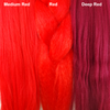 Color comparison from left to right: Medium Red, Red, Deep Red