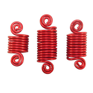 Coil Hair Jewels, Red