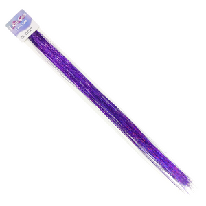 Holographic Straight Tinsel Hair, Dark Purple