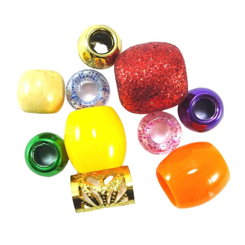 Hair Beads and Cuffs Variety Pack, Rainbow