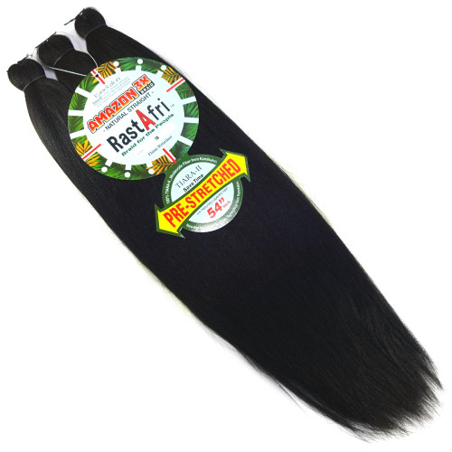 RastAfri Pre-Stretched  3X Braid, 1B Off Black with Jungle Green Tips  at I Kick Shins