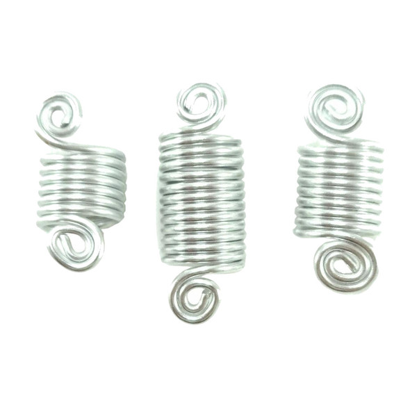 Coil Hair Jewels, Silver