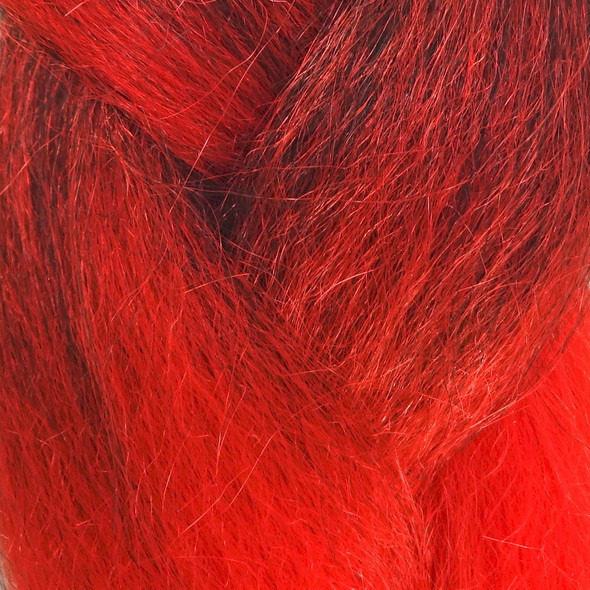 Color swatch for RastAfri Pre-Stretched Freed'm Silky Braid, 1B Off Black with Red Tips (BT1B/Red)