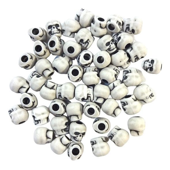 Skull Shaped Pony Beads, White