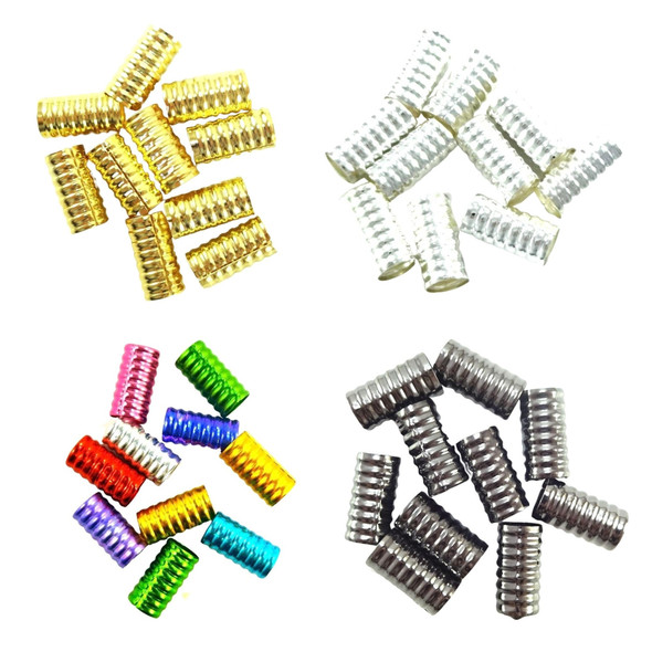 8mm Corrugated Tube Hair Cuffs, 10 Pieces