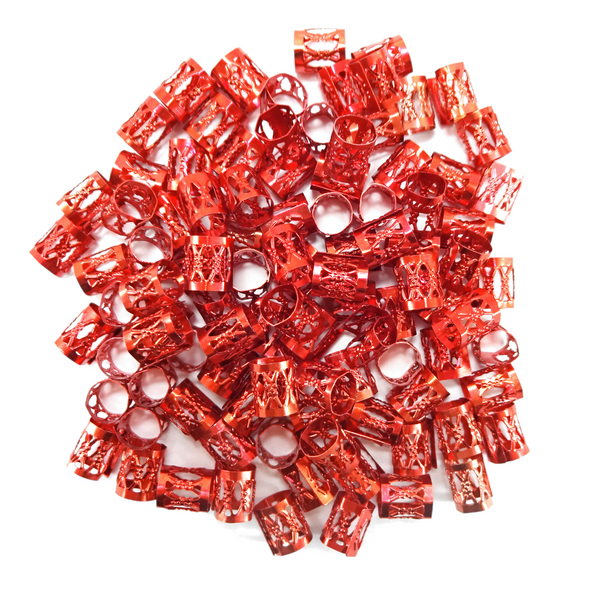 10mm Filigree Hair Cuff Value Pack, 100 Pieces, Red