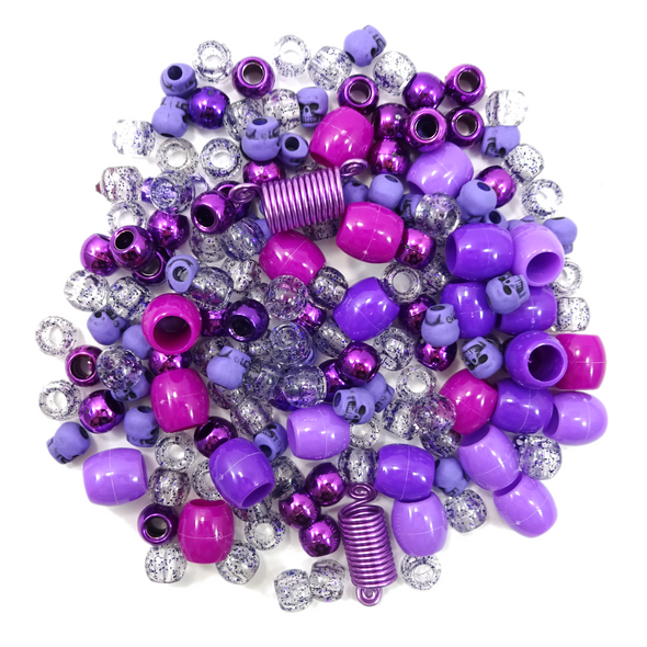 Hair Bead and Cuff Variety Pack, Heather