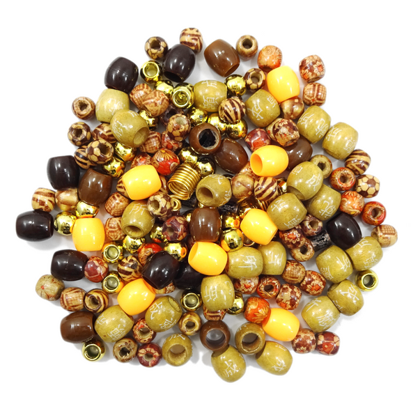 Hair Bead and Cuff Variety Pack, Autumn Mix
