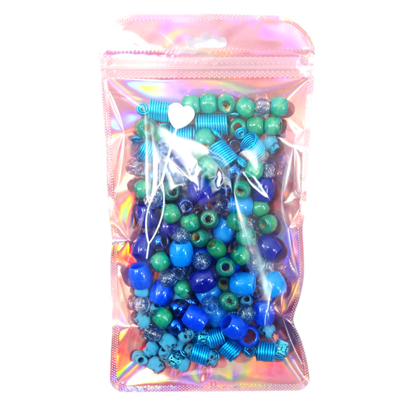 Packaging for Hair Bead and Cuff Variety Pack, Marine