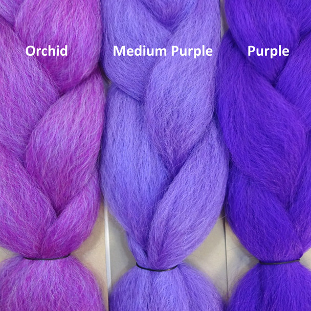 Color comparison from left to right: Orchid, Medium Purple, Purple