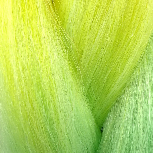 Close-up of the transition from yellow to green for High Heat Festival Braid, Rainbow