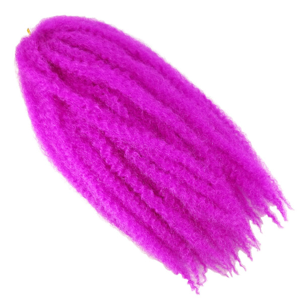 Full length view of IKS 17" Crinkle Twist Braid, Neon Violet