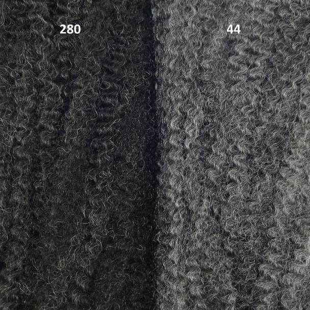 Color comparison from left to right: 280 Silvery Smoke, 44 Gunmetal