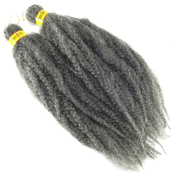 Full length view of RastAfri 19" Malibu Afro Kinky, 44 Gunmetal