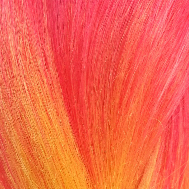 Close-up of the transition from fuchsia to peach for High Heat Festival Braid, Peachy Keen