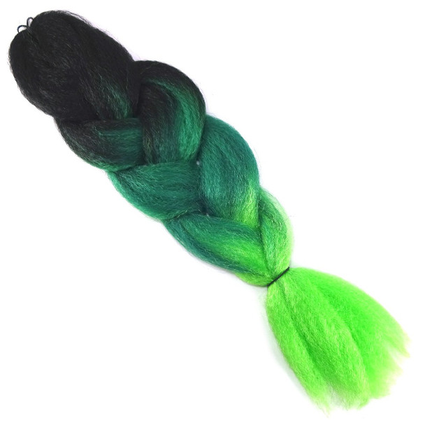 Full length view of RastAfri Highlight Braid, Limelight